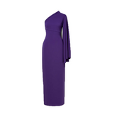 Asymmetric Shoulder Evening Dress Gown